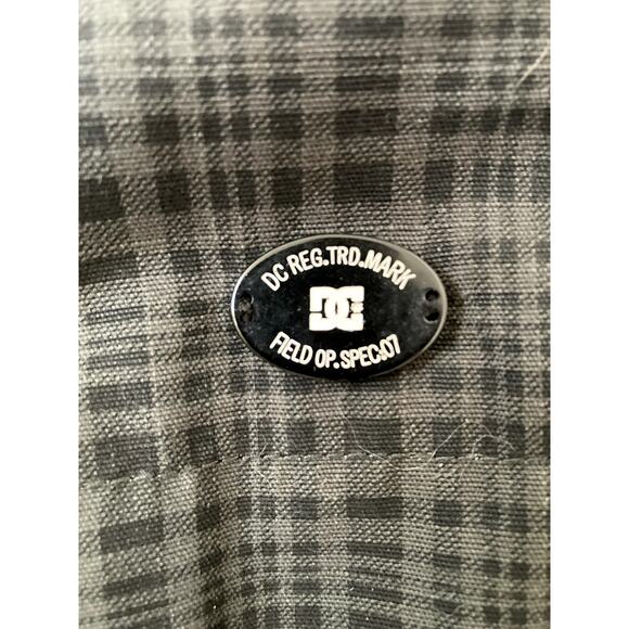 VTG Y2K DC Shoe Company Parka Coat Winter Plaid Hooded Large Grunge - Picture 13 of 13